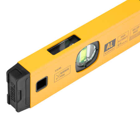 Уровень алюминиевый DENZEL магнит., фрезерованный, 3 глазка (1 зеркал.), 0,5 мм/м, 400 мм