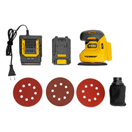 Машина шлифовальная эксцентриковая аккумуляторная DENZEL CROSH-20-125, Li-Ion, 20 В