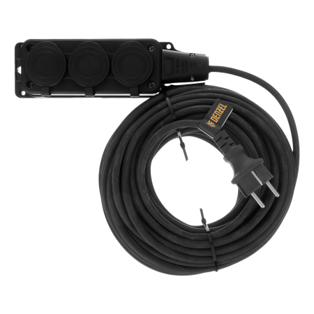 Удлинитель-шнур силовой Top Series DENZEL, КГТТ, 20 м, 3 розетки, 3 x 1,5 мм