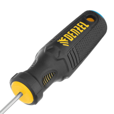 Отвертка DENZEL SL3х75 мм, CrV, трехкомпонентная рукоятка