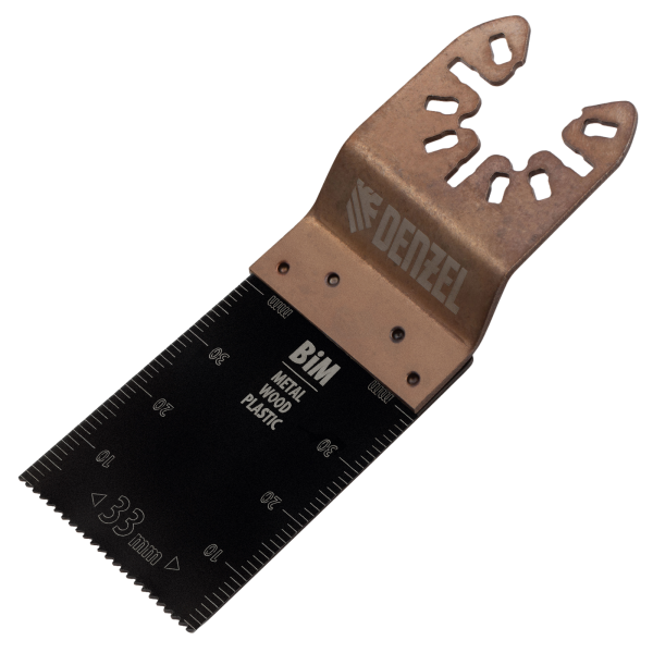 Насадка для МФИ DENZEL 782305 режущая пазовая прямая, BiM, по металлу и дереву, 33 x 1.4 мм