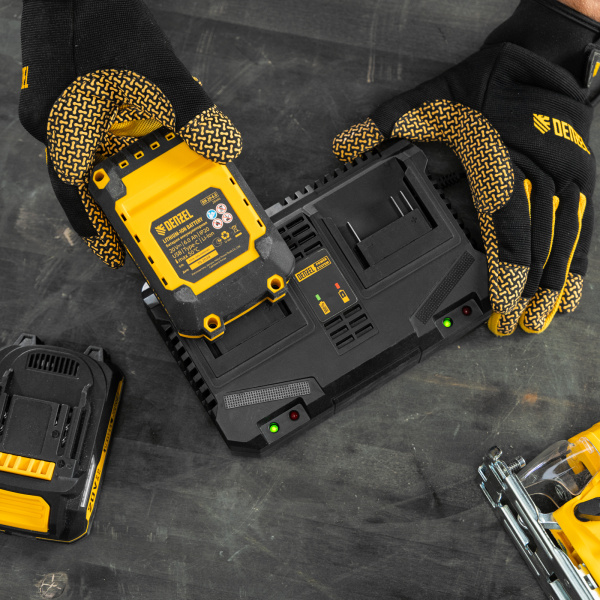 Устройство зарядное для аккумуляторов двухпортовое DENZEL BCH-20-4.0x2, Li-Ion, 20 В, 4.0 А