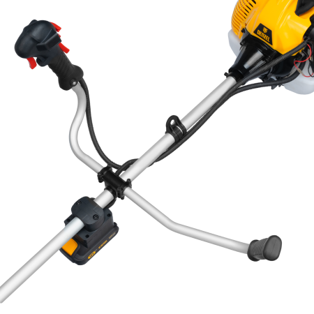 Триммер бензиновый DENZEL DT-52E, 52 см3, неразъемная штанга, электростартер, состоит из 2 частей