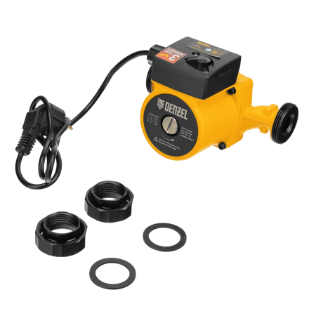 Циркуляционный насос DENZEL CP25-6, напор 6 м, 50 л/мин, 1 м кабель, монт. длина 180 мм