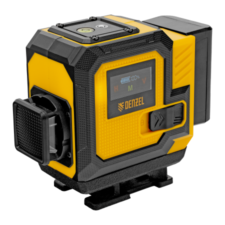 Лазерный уровень мультипризменный DENZEL DLV-360-3C, 30 м, зеленый луч, Li-Ion 2,4 Aч, кейс