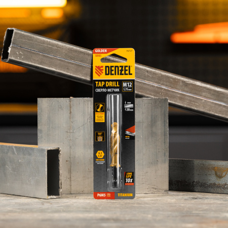 Сверло-метчик DENZEL М12 х 1,75 мм, Р6М5