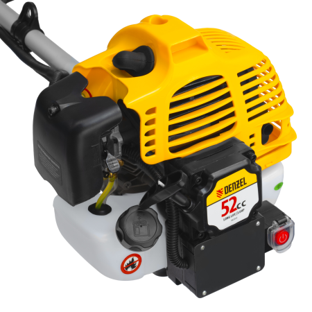 Триммер бензиновый DENZEL DT-52E, 52 см3, неразъемная штанга, электростартер, состоит из 2 частей