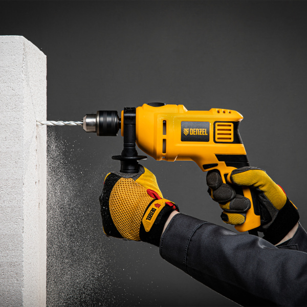 Ударная дрель DENZEL ID-650, 650 Вт, 0-3000 об/мин, 48000 уд/мин