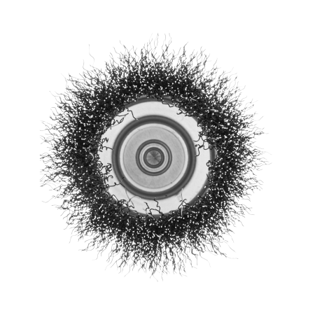 Щетка для дрели DENZEL, 75 мм, Чашка, со шпилькой, нержавеющая витая проволока