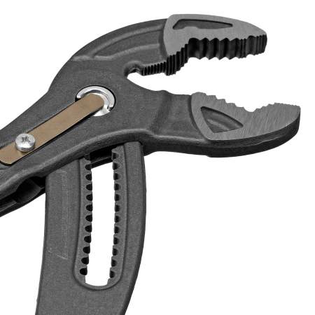 Клещи переставные DENZEL кнопочный механизм, обливные рукоятки, 300 мм