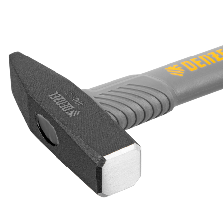 Молоток слесарный DENZEL 400 г, кованый, фибергласовая  рукоятка c TPR покрытием Молоток слесарный DENZEL 400 г, кованый, фибергласовая  рукоятка c TPR покрытием