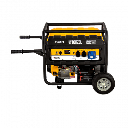 Генератор бензиновый DENZEL PS 80 EA, 8.0 кВт, 230 В, 25 л, электростартер