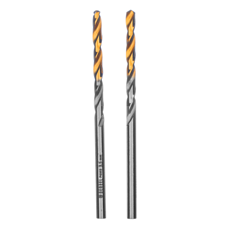 Сверло спиральное по металлу DENZEL 3,5 x 70 мм, Р6М5, Golden Tip, 2шт.