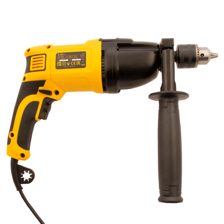 Ударная дрель DENZEL ID-1050-2, 1050 Вт, 0-3000/0-1100 об/мин, 0-48000/0-17600 уд/мин