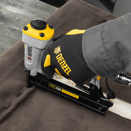 Степлер пневматический DENZEL PS8016 для прямоугольных скоб 21GA от 6 до 16 мм