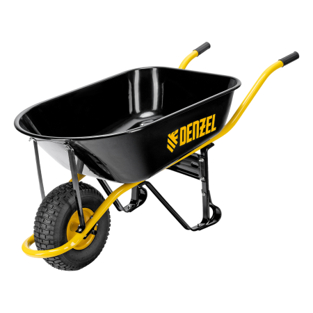 Тачка строительная DENZEL, усиленная, объем 130 л, 230 кг, колесо 15х6.00-6