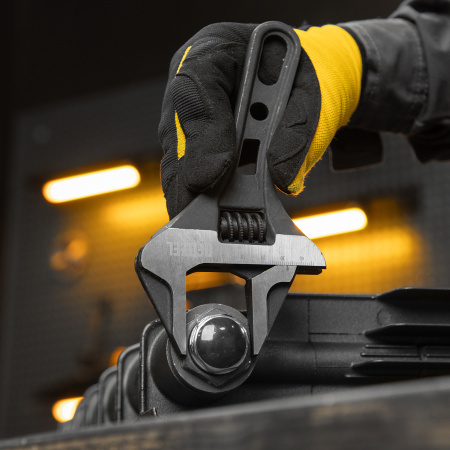 Ключ разводной DENZEL 185 мм, CrV, кованый, укороченная рукоятка