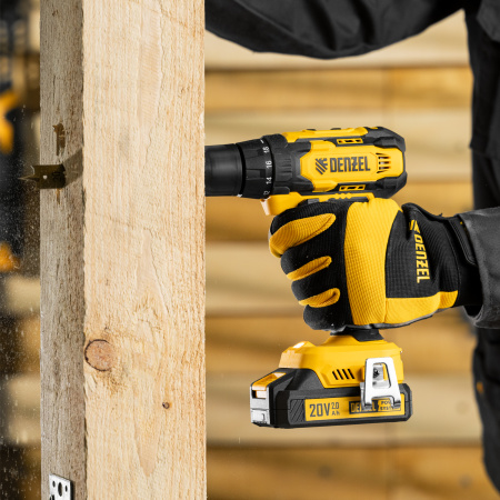 Дрель-шуруповерт аккумуляторная DENZEL CDQ-20, Li-Ion, 20 В