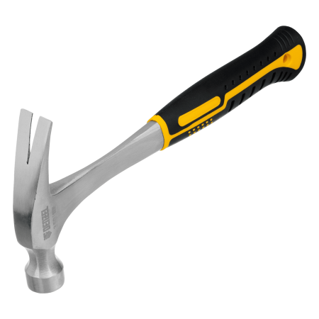 Молоток-гвоздодер DENZEL 350 г, цельнометаллический, двухкомпонентная рукоятка
