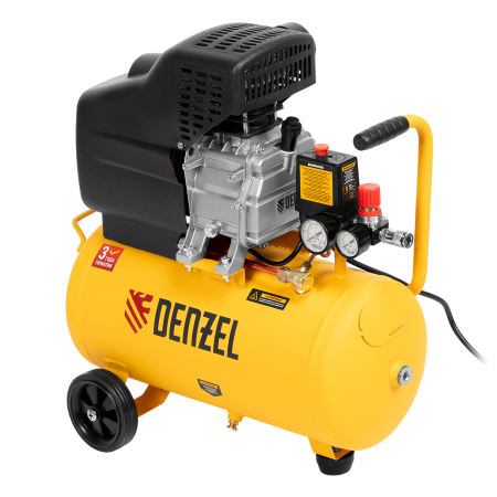 Компрессор воздушный DENZEL DC1500/24, 1.5 кВт, прямой привод, 24 литра, 220 л/мин