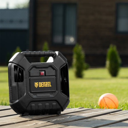 Компрессор воздушный DENZEL DL1100, 1.1 кВт, 180 л/мин, с набором аксессуаров