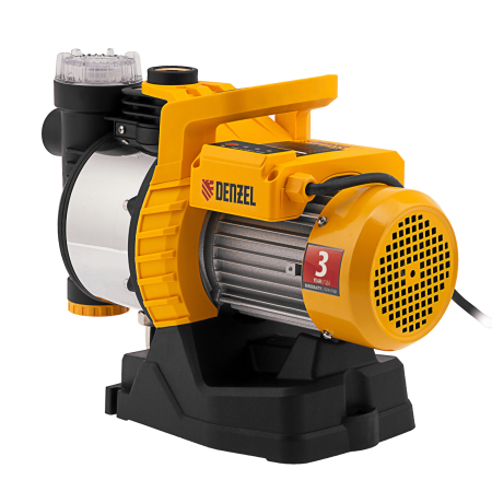 Насос садовый поверхностный DENZEL GP1100SS, 1100 Вт, 4000 л/ч, подъем 45 м, пластик
