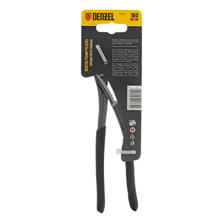 Клещи переставные DENZEL обливные рукоятки, 180 мм