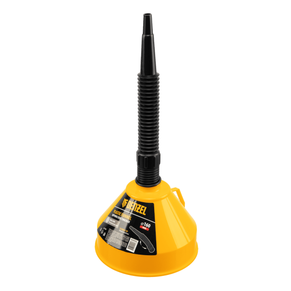 Воронка пластиковая DENZEL 160 мм с металлическим ситом и гибким наконечником