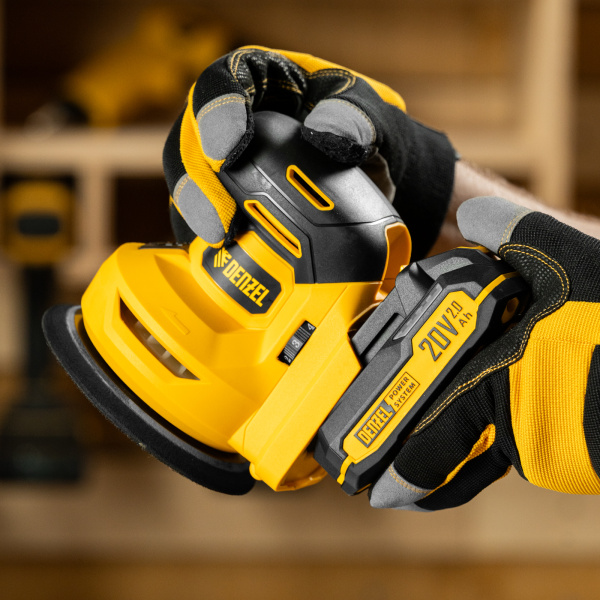 Машина шлифовальная эксцентриковая аккумуляторная DENZEL CROSH-20-125, Li-Ion, 20 В