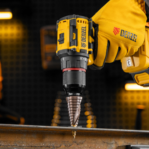 Сверло ступенчатое DENZEL, 4-6-8-10-12-14-16-18-20-22-24-26-28-30-32 мм, Р6М5К5, 6-гр. хвостовик