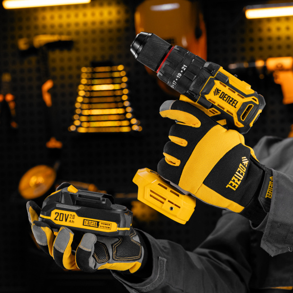 Дрель-шуруповерт аккумуляторная ударная бесщет. DENZEL CIDH-BL-20, Li-Ion, 20 В