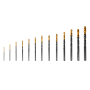 Набор сверл по металлу DENZEL 1,5-6,5 мм, HSS-Tin, Golden Tip, 13 шт