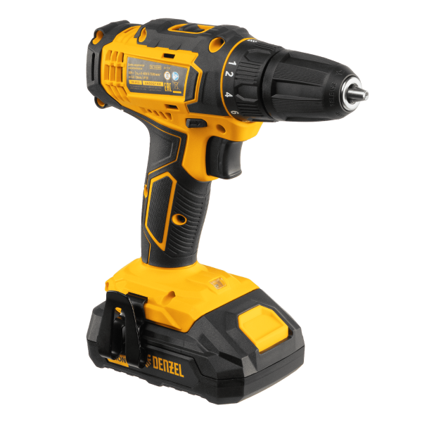 Аккумуляторная дрель-шуруповерт DENZEL CDL-18-02BM, Li-Ion, 18 В, 2 аккумулятор