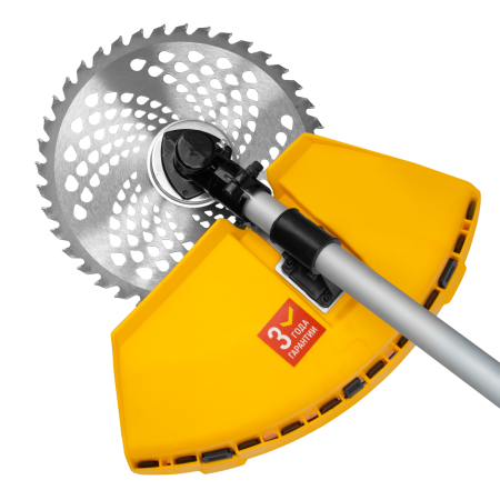 Триммер бензиновый DENZEL DT-52E, 52 см3, неразъемная штанга, электростартер, состоит из 2 частей