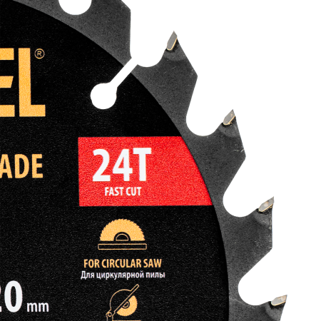 Пильный диск по дереву DENZEL ф180х 20 мм, 24 зубьев