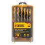Набор сверл по металлу DENZEL, 1-13 мм, Р6М5К8-TiN, Golden Tip, 25 шт