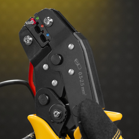 Клещи для обжима изолир. наконечников DENZEL НКИ и НВИ, разъемов РПИ, гильз ГСИ, 0,5 - 2,5 мм2