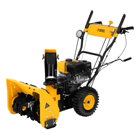 Гибридная снегоуборочная машина DENZEL с функц. подметания SWB-800, 212 сс, руч. старт, 2 насадки