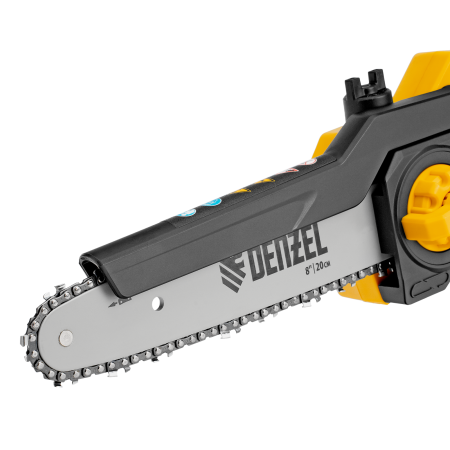 Цепная мини-пила аккумуляторная бесщеточная DENZEL СCS-200BL, шина 200 мм, Li-Ion, 20 В