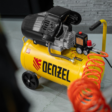 Компрессор воздушный прям. привод DENZEL DCV1800/50, 1,8 кВт, 50 литров, 320 л/мин