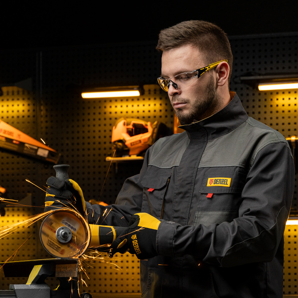 Очки защитные DENZEL открытые, поликарбонатные, прозрачная линза, 2х комп.дужки