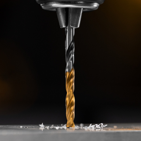 Сверло спиральное по металлу DENZEL 4 x 75 мм, Р6М5, Golden Tip, многогранная заточка