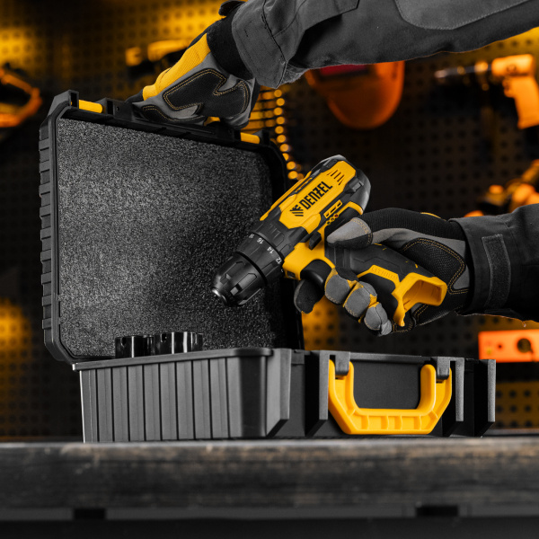 Дрель-шуруповерт аккумуляторная DENZEL CDQ-12, Li-Ion, 12 В