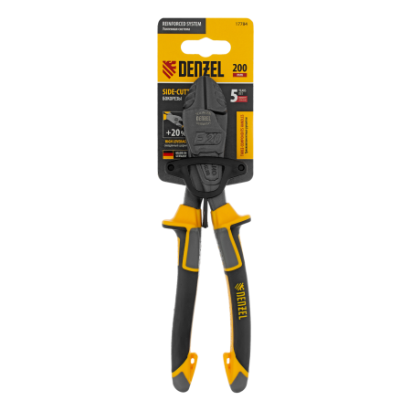 Бокорезы DENZEL 200 мм, усиленные, трехкомпонентные рукоятки