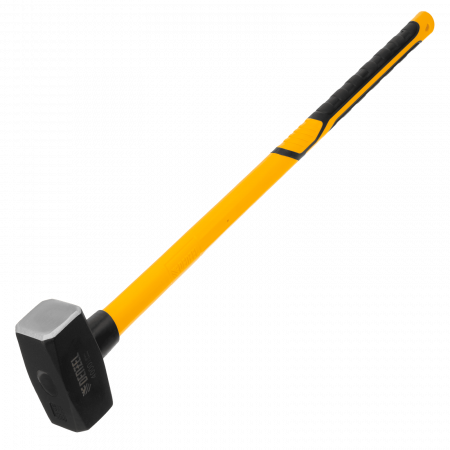 Кувалда DENZEL 4000 г, кованая, фибергласовая  рукоятка c TPR покрытием, 880 мм