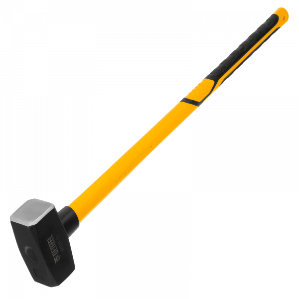 Кувалда DENZEL 4000 г, кованая, фибергласовая  рукоятка c TPR покрытием, 880 мм