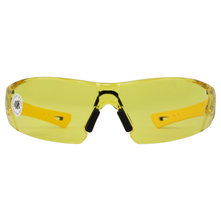 Очки защитные DENZEL открытые, поликарбонатные, желтая линза, 2х комп.дужки