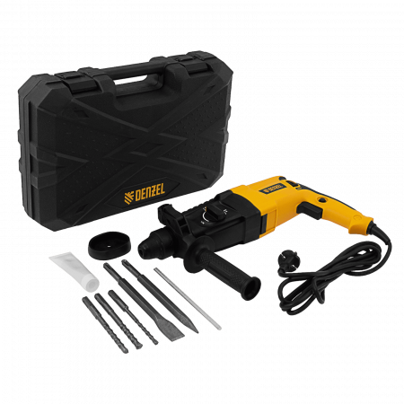 Перфоратор электрический DENZEL RHH-800-26, SDS-plus, 800 Вт, 3 Дж, 3 плюс 1 реж.