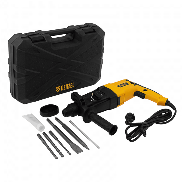 Перфоратор электрический DENZEL RHH-800-26, SDS-plus, 800 Вт, 3 Дж, 3 плюс 1 реж.