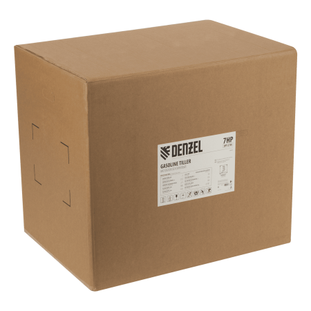 Мотоблок DPT-270X, 7 л.с., диск.сцеп, шир 90 см, глуб 35 см,фрез 3х4,ВОМ,скор 2В/1Н,кол 8" Denzel